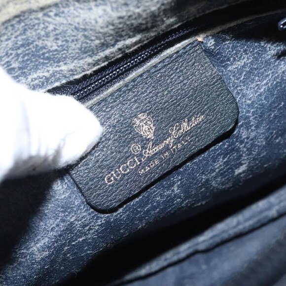 GUCCI GG Supreme Sherry Line Bag PVC Navy Gold Red 89 02 032 Auth BA1735 - Picture 10 of 16